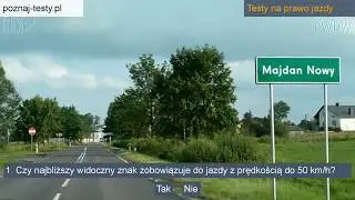 Czy najbliższy widoczny znak zobowiązuje do jazdy z prędkością do 50 km/h?