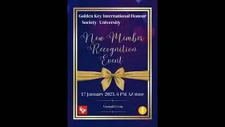 UOPX Golden Key International Honour Society New Member Recognition Invite Video