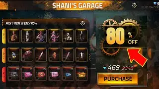 Shani's garage New Event full details free fire ।UPTO 80% offer in telugu