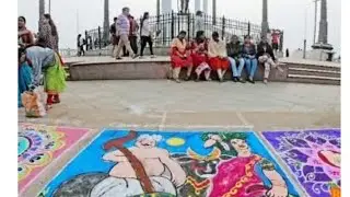 Amazing தினமலர் மெகா கோலப்போட்டி 2025 Part 1| Rangoli Kolam Competition at Pondicherry Mini vlogs