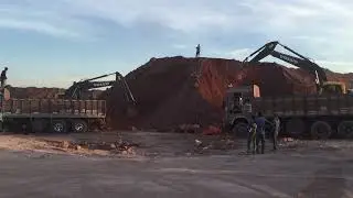 Raw Bauxite Material Loading | Aum Rameshwar Minechem Pvt. Ltd. | Bauxite Supplier from Jamnagar