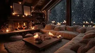 Snowy Winter Night  Relaxing Piano and Fireplace Sounds for Focus, Sleep & Holiday Calm