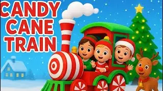 Candy Cane Train Song 🚂🍭 | Christmas Nursery Rhyme for Kids | Fun 3D Animation for Children #kids