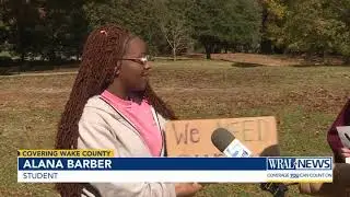 Meredith College students demand transparency, rally for deteriorating dorm conditions and job cuts