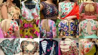 New Model Printed Blouse Neck Patterns | Floral Print Saree Blouse Designs 2021