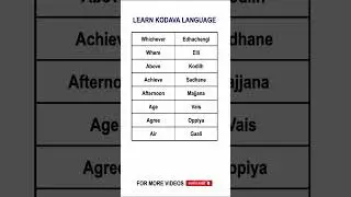 Learn kodava language |Part 2| Kodava(Coorgi) Language Words and sentence