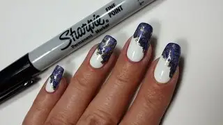 Sharpie Nail Art | Marble Side French Manicure