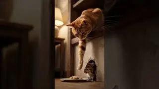 Ginger Cat Catches Mouse Stealing Cookies! Adorable and Funny Moment 😂🍪🐭  #4