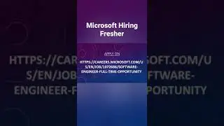 Microsoft Hiring Fresher Software Engineer| Software Engineer| Fresher Job #jobseekers #shorts