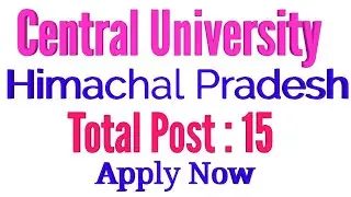 HP Central University Recruitment 2021 || Himachal Jobs 2021
