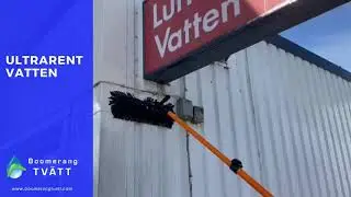 Tv&auml;tt av bensinstation med Ultrarent vatten.