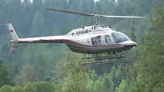 BELL JET RANGER D-HWFW ARRIVING/START UP/DEPARTURE AT GRAFENAU/EDNF - HELI FLY IN 29-5-2025