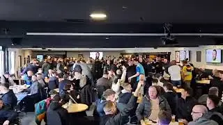Derby County fans enjoying the best fanzone for travelling supporters at Chorley FC!