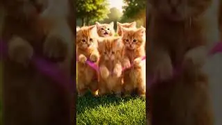 Kittens tumble in garden, nearly creating fluffy pile cuteness