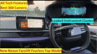 All Tech features | Nexon Face lift Fearless 2024 Top model | Instrument Cluster Map | 360 Camera