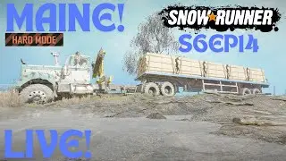 Hard Mode LIVE! Episode 14 Maine Logs And Planks! SnowRunner