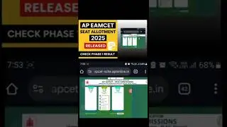 AP Eamcet Seat allotment  Live 2025  | How To Check Ap Eamcet 2025 Seat Allotment #APEAMCET2025