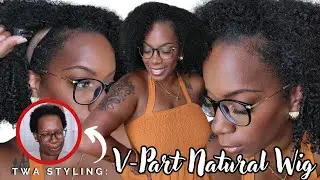V-Part Wig on Thin TWA Natural Hair NO LEAVE OUT No Braids No Cornrow LESS Tension Install OQ HAIR