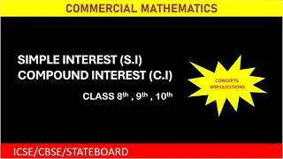 📚 Commercial Mathematics | Simple & Compound Interest Made Easy | Class 8, 9 & 10 | SI vs CI Tricks