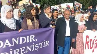Adana'da Rojava İçin Yürümek İsteyen Kitleye DEM Parti Milletvekili Ali Bozan Konuştu. 