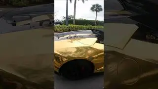 Golden Lamborghini Stuns Crowd with Jaw-Dropping Reveal #automobile #money #cartok