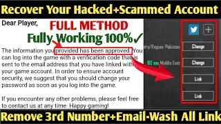 Pubg Hacked Account Recovery Step by Step Full Method | How to remove 3rd Number+Email from account