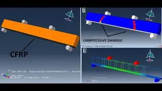 4 point #bending of RC beam rienforced with CFRP using #ABAQUS ( CFRP with solid modeling)
