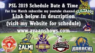 PSL 2019 Schedule Date & Time (ayaanshows)
