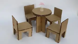 How to Make a Small Chair and Table with Cardboard - cardboard chair and table ♻ Ideias com papel&atilde;o