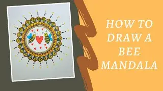 How to Draw Bee Mandala art for beginners🐝 | Easy Honeybee Drawing🐝😍 | Cute Bee Mandala🐝💖