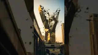 helicopter looses control and crashes into skyscraper  #demolition #engineeringfail