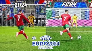 eFootball 2024 против EA Sports FC 24 | Фирменные стили пенальти • Евро-2024
