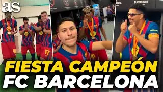 MEJORES MOMENTOS de la FIESTA en el VESTUARIO de FC BARCELONA: LAMINE YAMAL, BALDE Y MÁS | SUPERCOPA