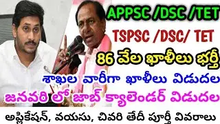 APPSC, TSPSC DSC/TET Latest job's Notification 2021||86 వేల పోస్టుల భర్తీకి ప్రభుత్వం సర్వం సిద్దం