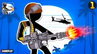 Stickman Warfare: Shooting War Gameplay Walkthrough Part 1 (iOS, Android)