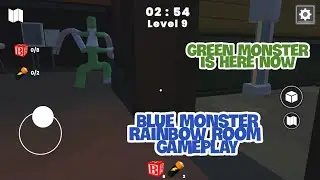Blue monsters rainbow room gameplay with green monster too walkthrough game review