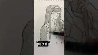 Drawing Zero Two #shorts #art #anime #animeart #zerotwo #darlinginthefranxx