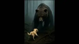 perrito valiente proteje a su due&ntilde;o de un oso😱 #historias #perros #shorts #shortvideo