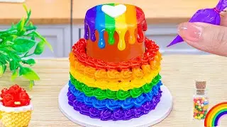 🌈Rainbow Ice Cream Making🌈How To Make Delicious Miniature Colorful Cake💞HT Mini Cakes💞