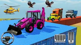 Drive Jcb, Dumper And Dj Truck In Mega Ramp In 3d game #dumper #truck #jcb #gamingvideos 