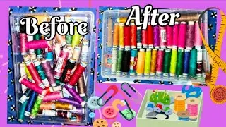ORGANISE MY THREAD BOX || #organizer #organizers #diy #craft #art #telugu