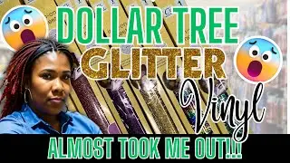VLOGTOBER DAY 26 TRYING DOLLAR TREE GLITTER VINYL!!!