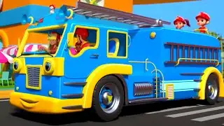 Wheels On The Firetruck, The Big Blue Firetruck and Vehicle Rhyme for Kids
