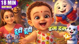 Dudi Dudi Dam Dam | 18 Minutes Hindi Kids Rhymes Jukebox | Best Nursery Rhymes Collection | Ui Ui TV