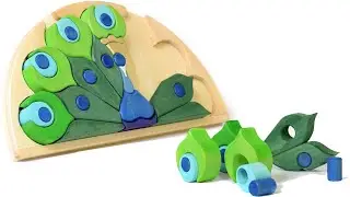 Jucarie Paun Puzzle din lemn | BumbuToys.ro