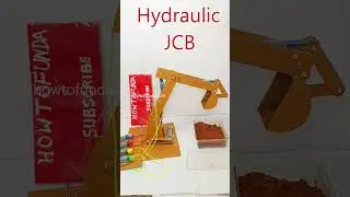 hydraulic jcb using cardboard and syringe - - science project - shorts - howtofunda