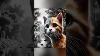 Kitten's world has turned black and white! 🙀 #cat #kitten #cute