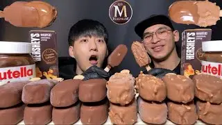 ASMR Prettyman & Daud Kim CHOCOLATE ICE CREAM MAGNUM Nutella HERSHEY’S DESSERT MUKBANG 초콜릿 아이스크림 먹방