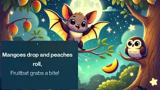 Fruitbat Night Flight Song 🌕 | Flying Animal Rhyme for Kids!