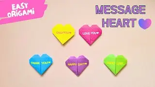 Message Heart Origami | Cute DIY Note Heart with Paper